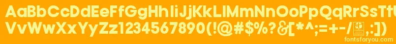 TypoGotikaBlackDemo-fontti – keltaiset fontit oranssilla taustalla