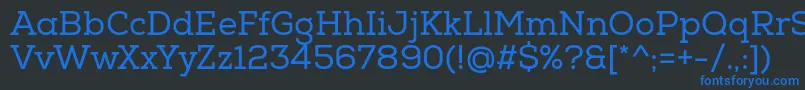NexaSlabRegular-fontti – siniset fontit mustalla taustalla