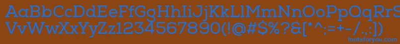 NexaSlabRegular Font – Blue Fonts on Brown Background