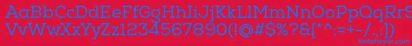 フォントNexaSlabRegular – 赤い背景に青い文字