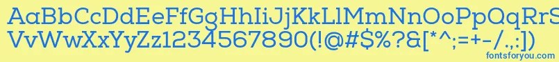 フォントNexaSlabRegular – 青い文字が黄色の背景にあります。
