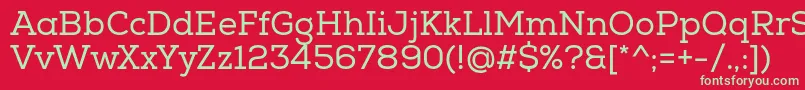 フォントNexaSlabRegular – 赤い背景に緑の文字