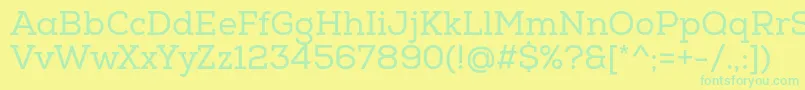 NexaSlabRegular Font – Green Fonts on Yellow Background