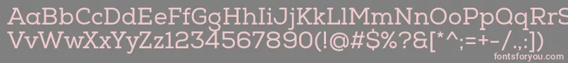 NexaSlabRegular-Schriftart – Rosa Schriften auf grauem Hintergrund