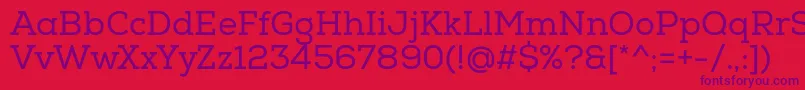 フォントNexaSlabRegular – 赤い背景に紫のフォント