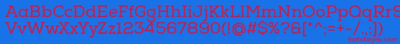 NexaSlabRegular Font – Red Fonts on Blue Background