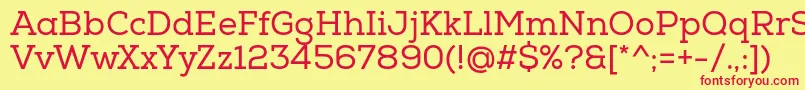 フォントNexaSlabRegular – 赤い文字の黄色い背景