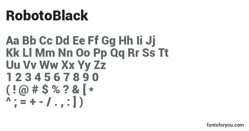 Schriftart RobotoBlack – Alphabet, Zahlen, spezielle Symbole