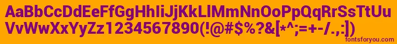 RobotoBlack Font – Purple Fonts on Orange Background
