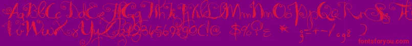 SyphonSpritz-Schriftart – Rote Schriften auf violettem Hintergrund