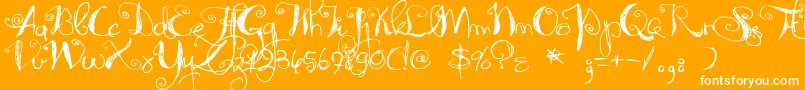 SyphonSpritz-Schriftart – Weiße Schriften auf orangefarbenem Hintergrund