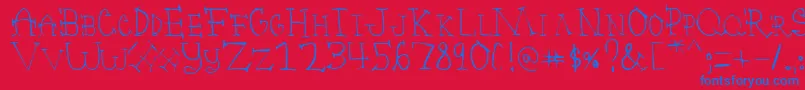 Poornate Font – Blue Fonts on Red Background