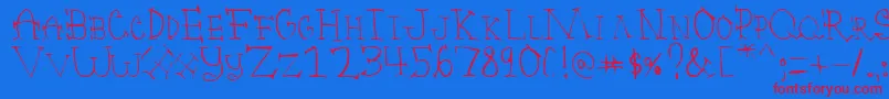 Poornate Font – Red Fonts on Blue Background