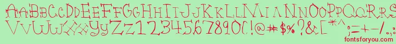 Poornate Font – Red Fonts on Green Background