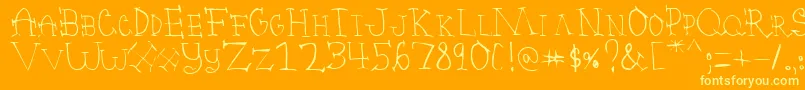 Poornate Font – Yellow Fonts on Orange Background