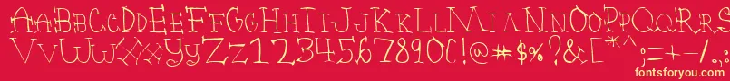 Poornate Font – Yellow Fonts on Red Background