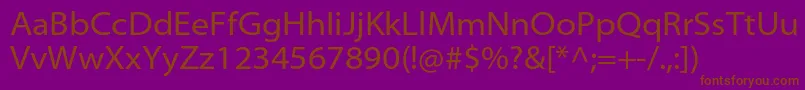 MyriadproSemiext Font – Brown Fonts on Purple Background