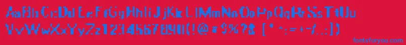 ApocalypseFax Font – Blue Fonts on Red Background