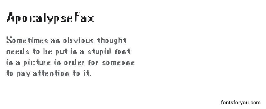 Шрифт ApocalypseFax
