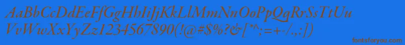 GaramondpremrproMeditsubh Font – Brown Fonts on Blue Background