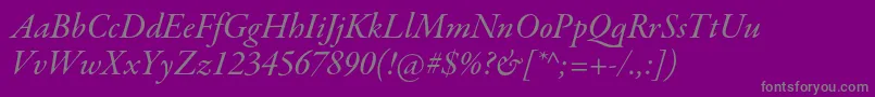 GaramondpremrproMeditsubh-Schriftart – Graue Schriften auf violettem Hintergrund