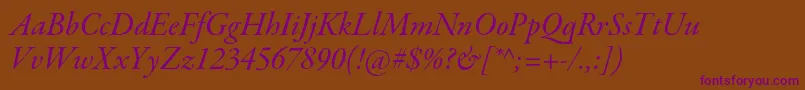 GaramondpremrproMeditsubh Font – Purple Fonts on Brown Background