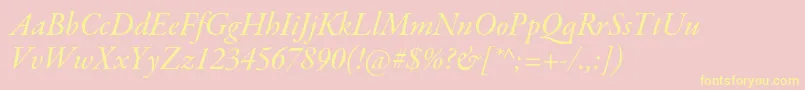 GaramondpremrproMeditsubh Font – Yellow Fonts on Pink Background