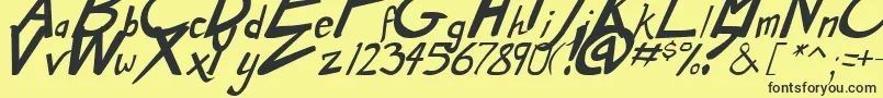 DirtyDuoBoldItalic Font – Black Fonts on Yellow Background