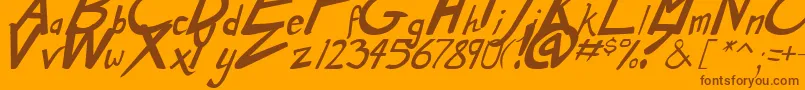 DirtyDuoBoldItalic Font – Brown Fonts on Orange Background