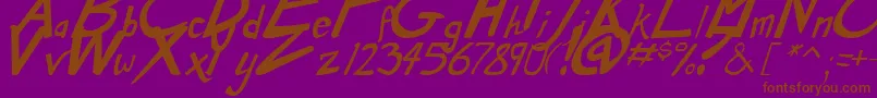 DirtyDuoBoldItalic Font – Brown Fonts on Purple Background