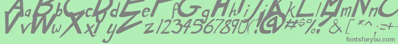 DirtyDuoBoldItalic Font – Gray Fonts on Green Background