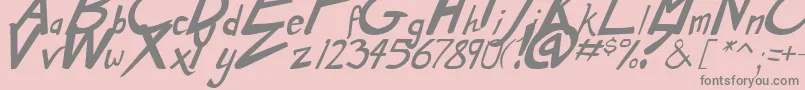 DirtyDuoBoldItalic Font – Gray Fonts on Pink Background