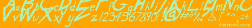 DirtyDuoBoldItalic Font – Green Fonts on Orange Background