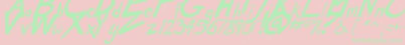 DirtyDuoBoldItalic Font – Green Fonts on Pink Background