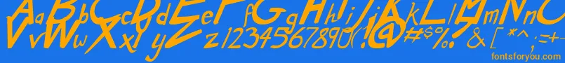 DirtyDuoBoldItalic Font – Orange Fonts on Blue Background