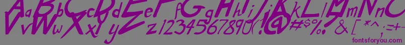 DirtyDuoBoldItalic Font – Purple Fonts on Gray Background