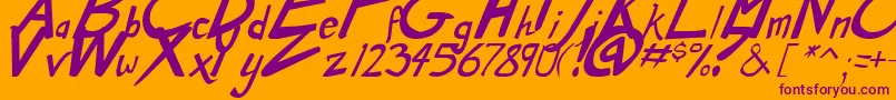 DirtyDuoBoldItalic Font – Purple Fonts on Orange Background