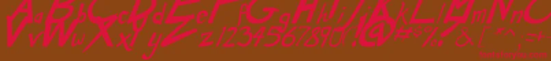 DirtyDuoBoldItalic Font – Red Fonts on Brown Background