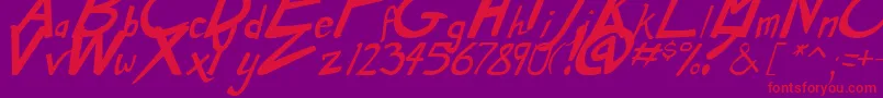 fuente DirtyDuoBoldItalic – Fuentes Rojas Sobre Fondo Morado