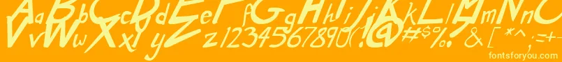 DirtyDuoBoldItalic Font – Yellow Fonts on Orange Background