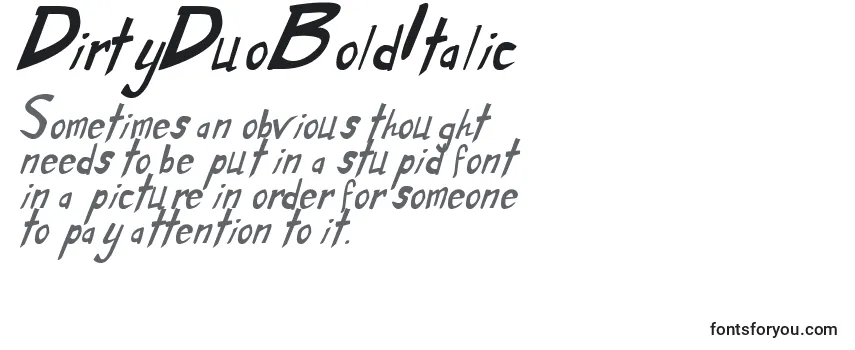 DirtyDuoBoldItalic Font