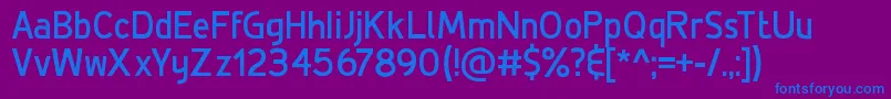 DeLuxeBold-Schriftart – Blaue Schriften auf violettem Hintergrund