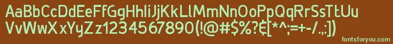 Шрифт DeLuxeBold – зелёные шрифты на коричневом фоне