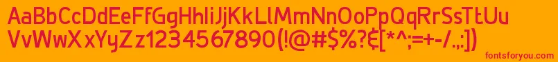 DeLuxeBold Font – Red Fonts on Orange Background
