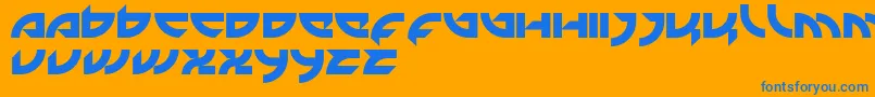 Mercenary Font – Blue Fonts on Orange Background