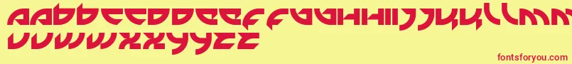 Fonte Mercenary – fontes vermelhas em um fundo amarelo