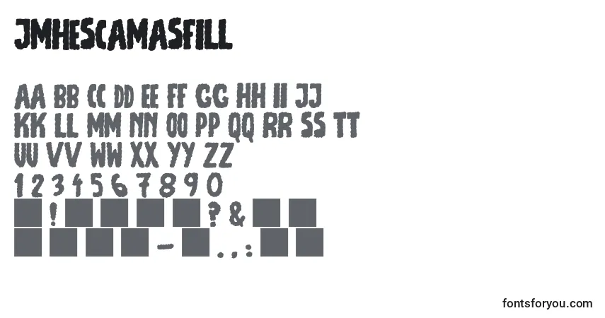 A fonte JmhEscamasFill – alfabeto, números, caracteres especiais