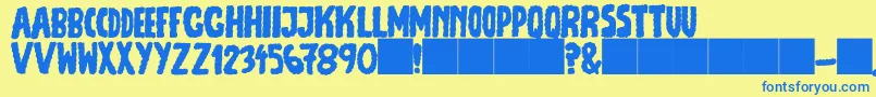 JmhEscamasFill Font – Blue Fonts on Yellow Background