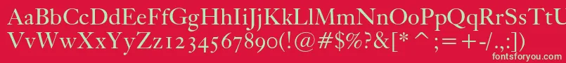 Kisoscbt Font – Green Fonts on Red Background