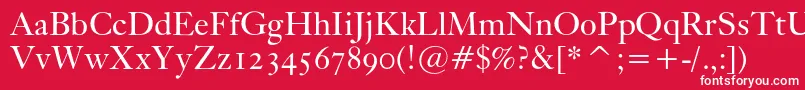 Kisoscbt-Schriftart – Weiße Schriften auf rotem Hintergrund